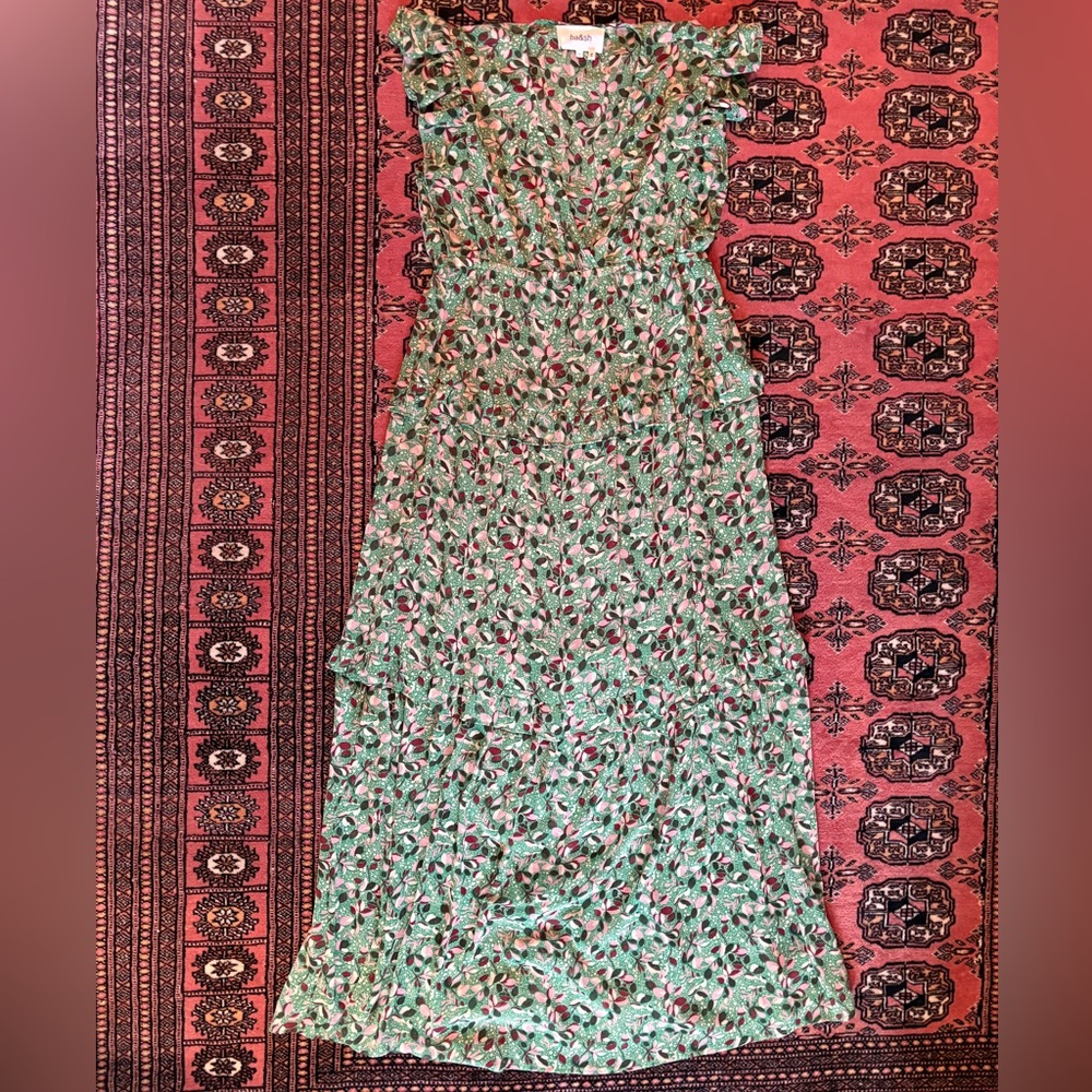 ba&sh Green Floral Maxi Dress